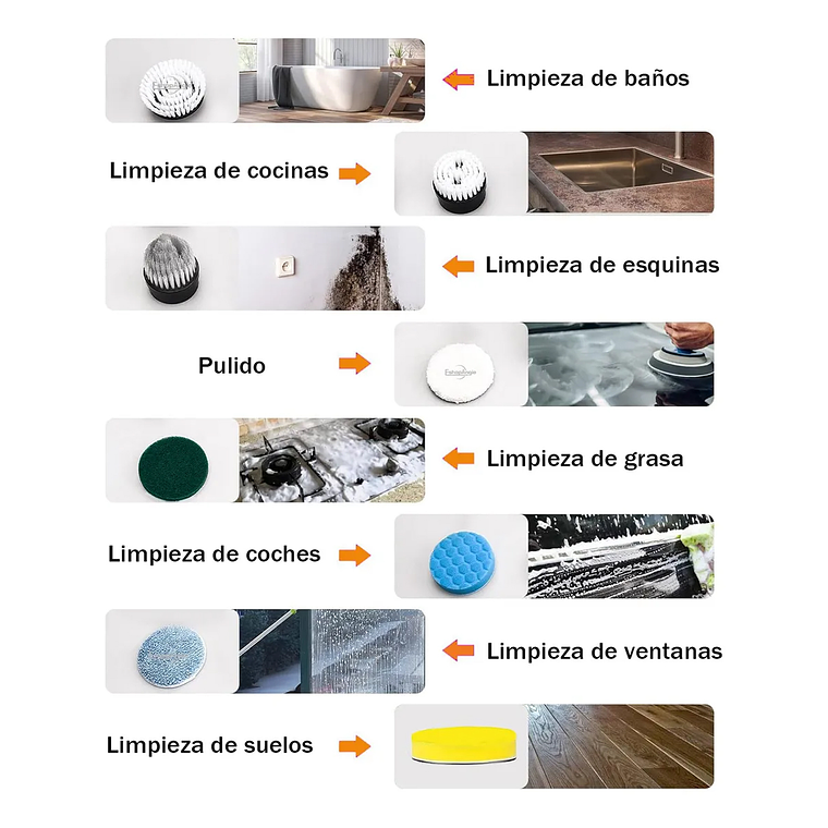Cepillo Limpieza Eléctrico Inalámbrico Para Hogar 9 En 1 5