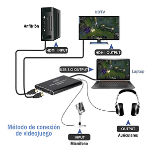 Capturadora Video Hdtv 4k Ultra Audio Mic In Streaming 3.0
