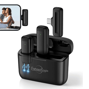 Micrófono Inalámbrico Doble Solapa + Estuche Entrada Usb C