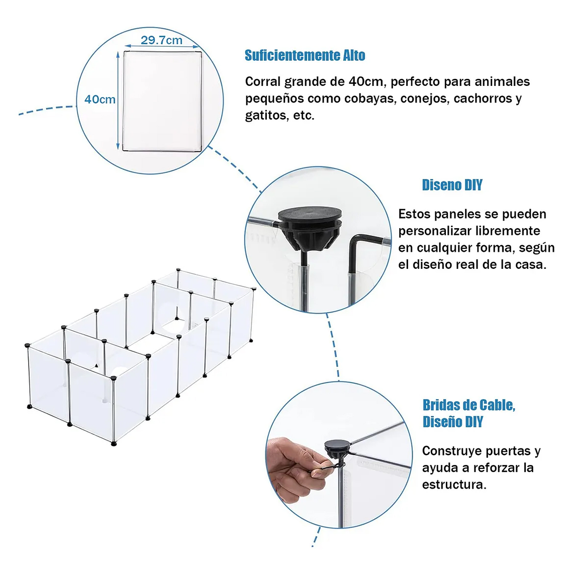 Jaula Corralito Para Mascotas Perro Gato Animales Pequeños 4