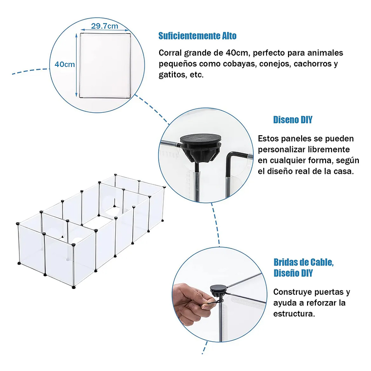Jaula Corralito Para Mascotas Perro Gato Animales Pequeños 4