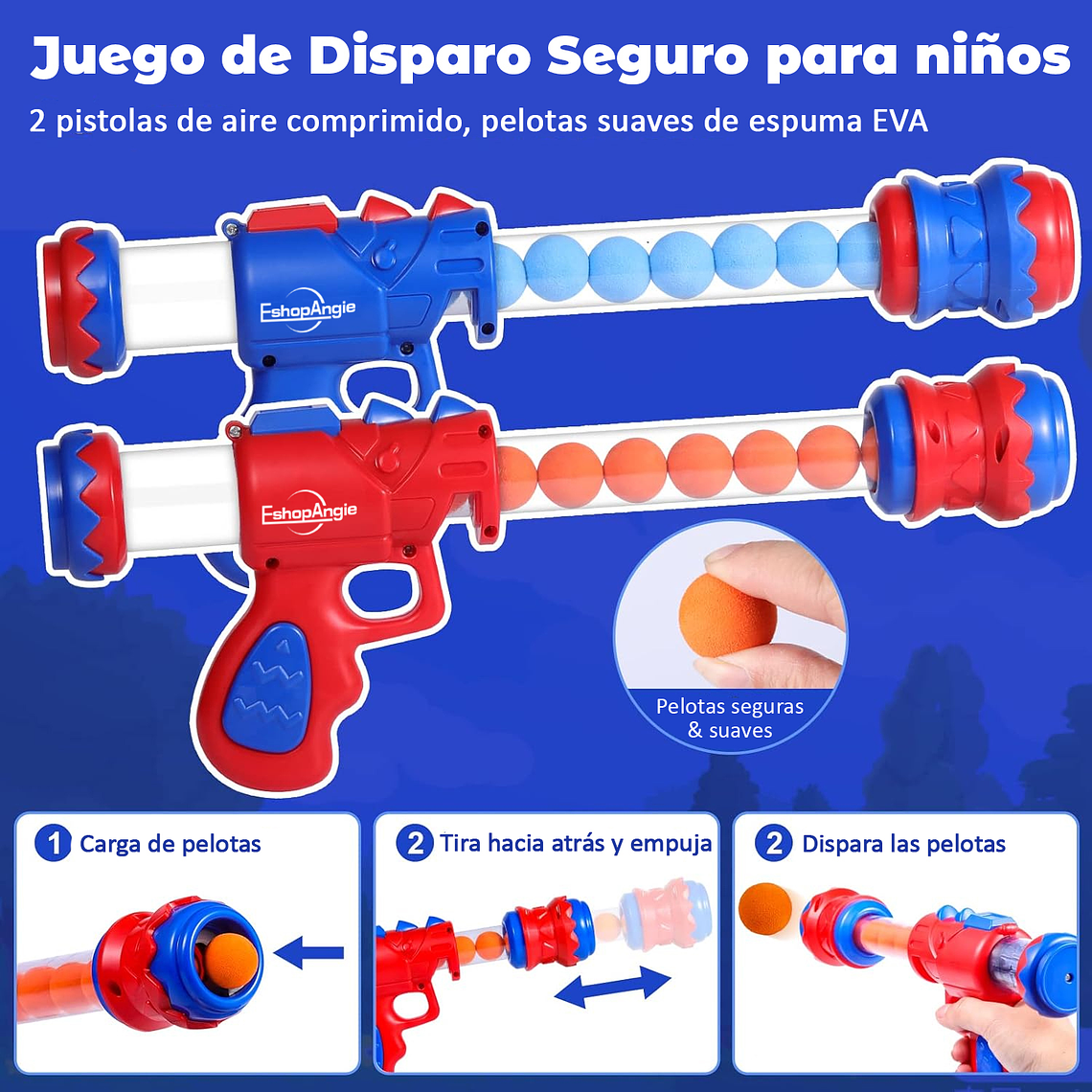 Juguete De Tiro De Dinosaurio Pistolas Lanza Pelotas 2