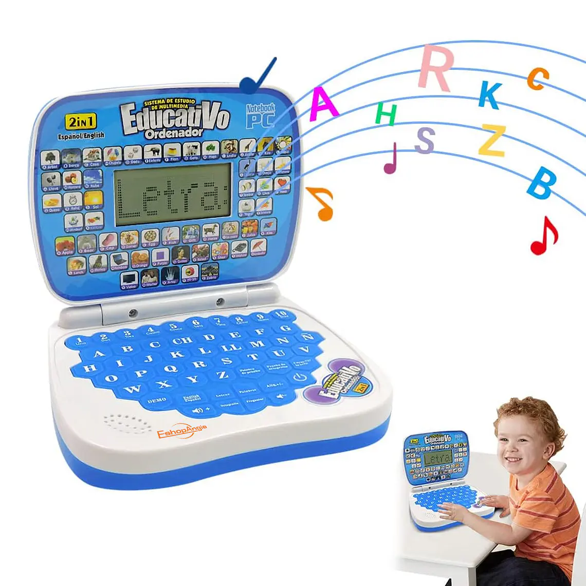 Laptop De Juguete Didáctica Educativa Con Pantalla 1