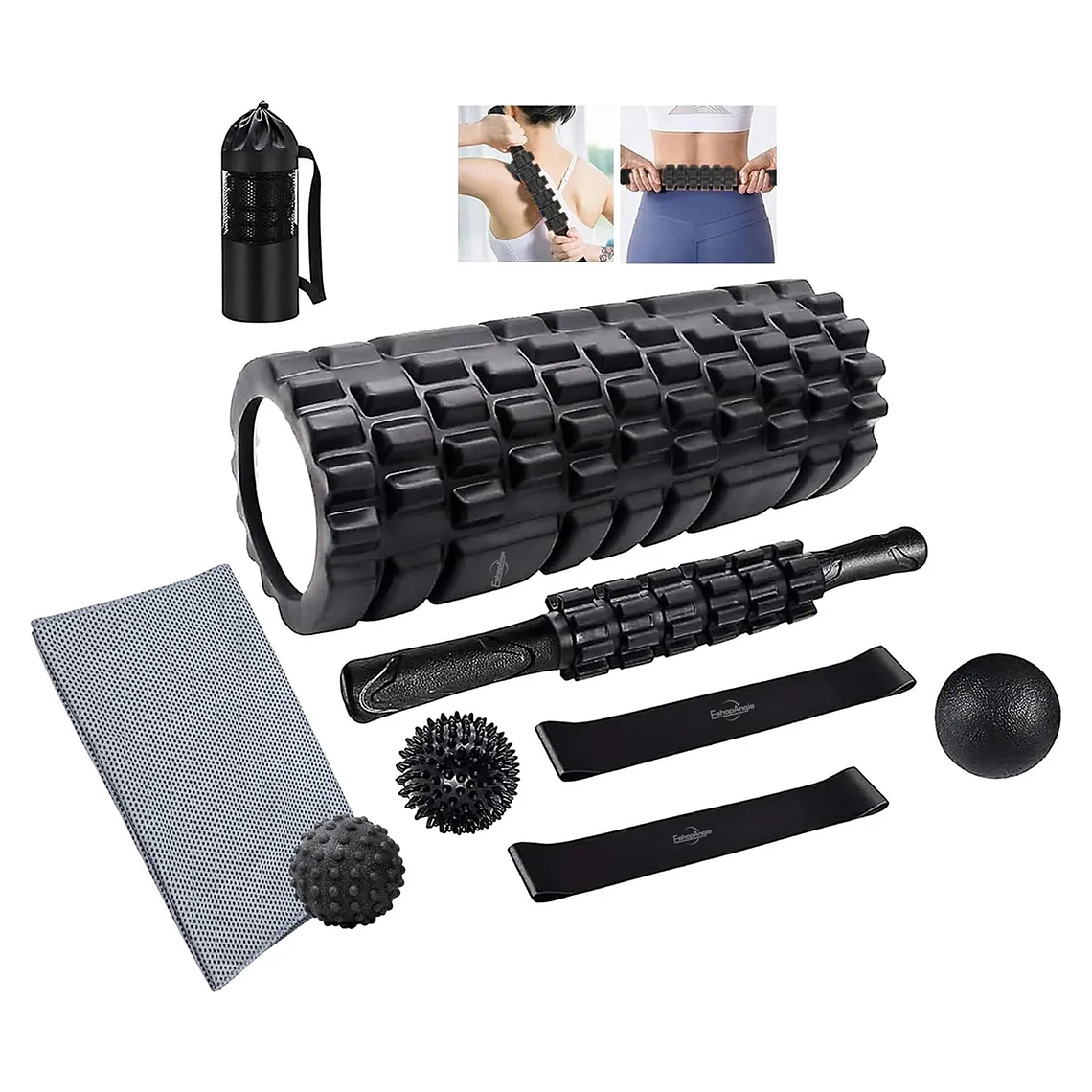Set 9en1 Rodillo Completo Elongacion Masaje Roller Foam Yoga 1