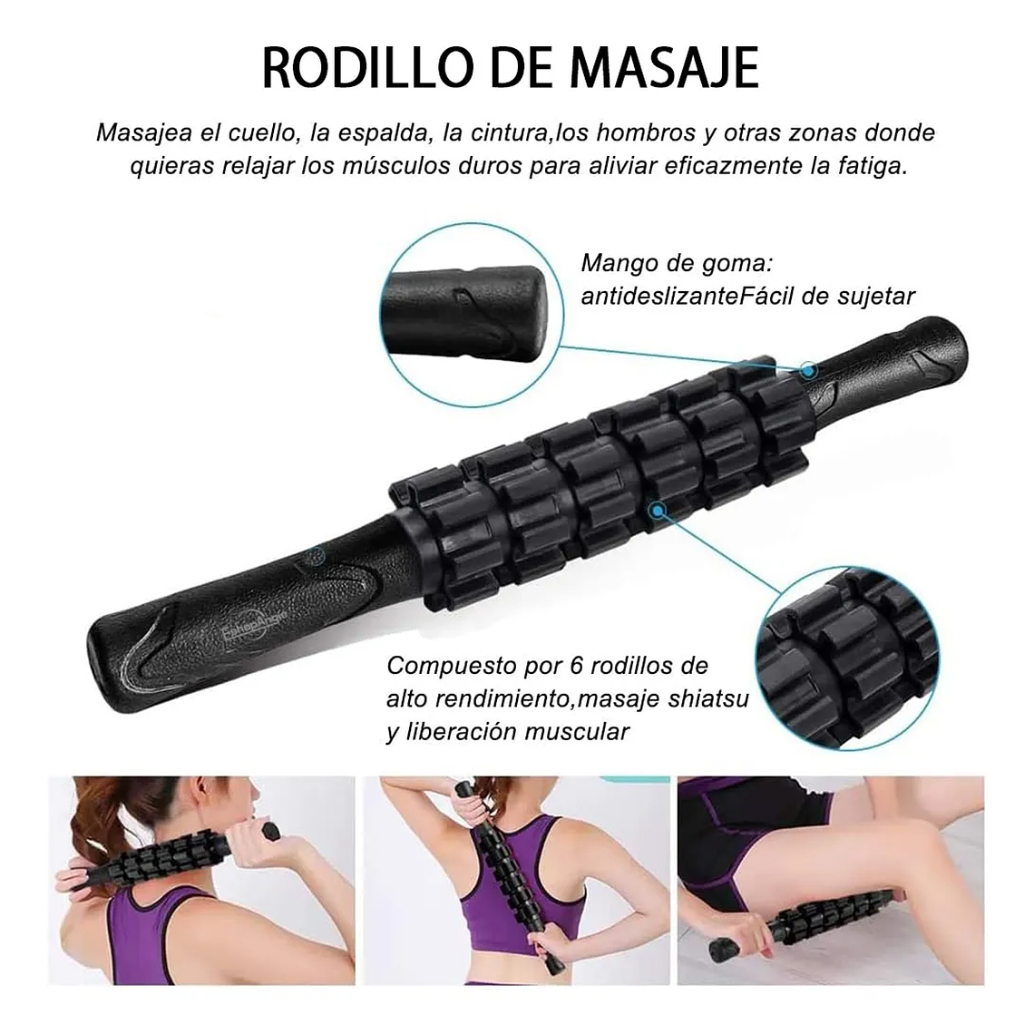 Set 9en1 Rodillo Completo Elongacion Masaje Roller Foam Yoga 5