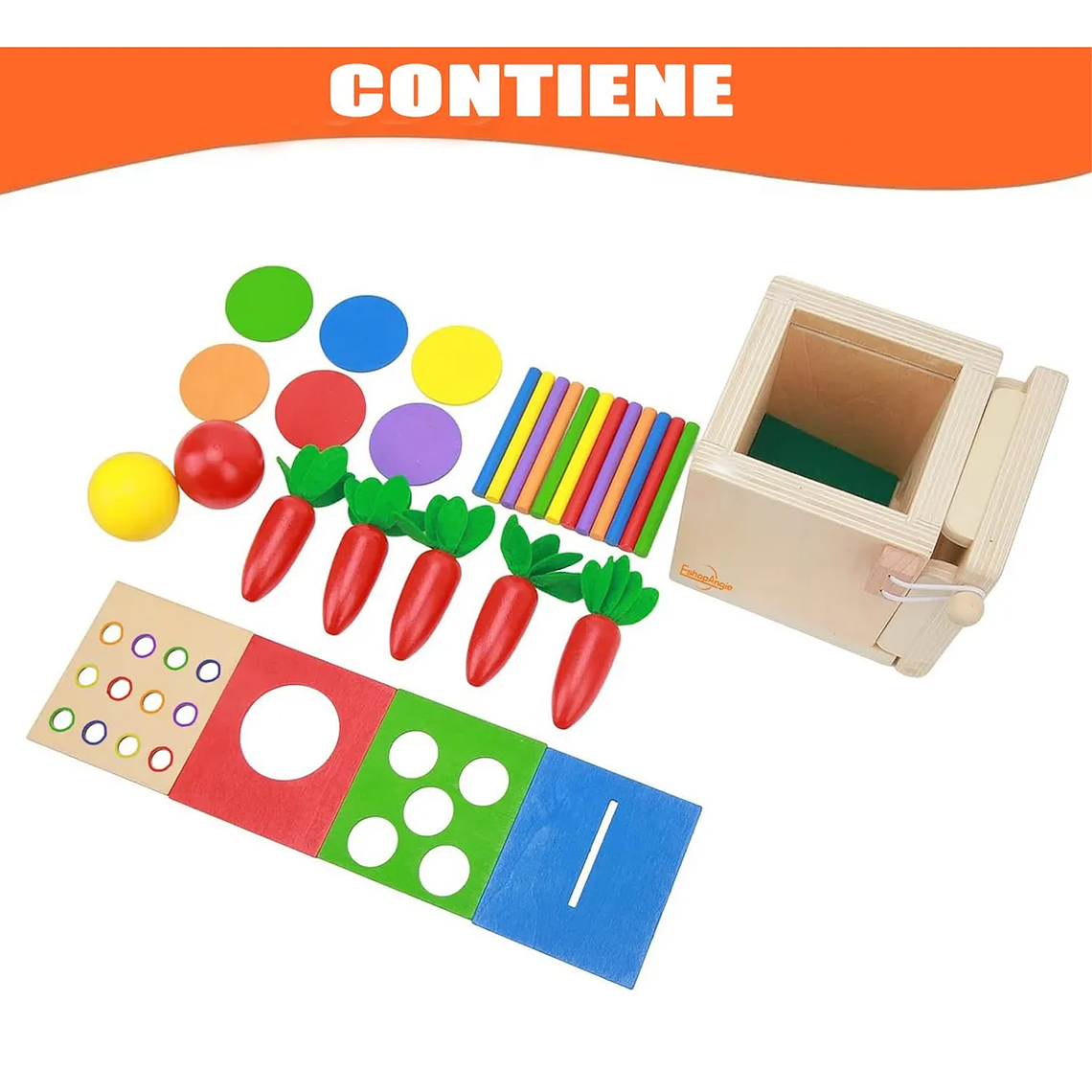 Juguete De Madera Cubo Encaje Didáctico 4en1 Montesori Niños 7