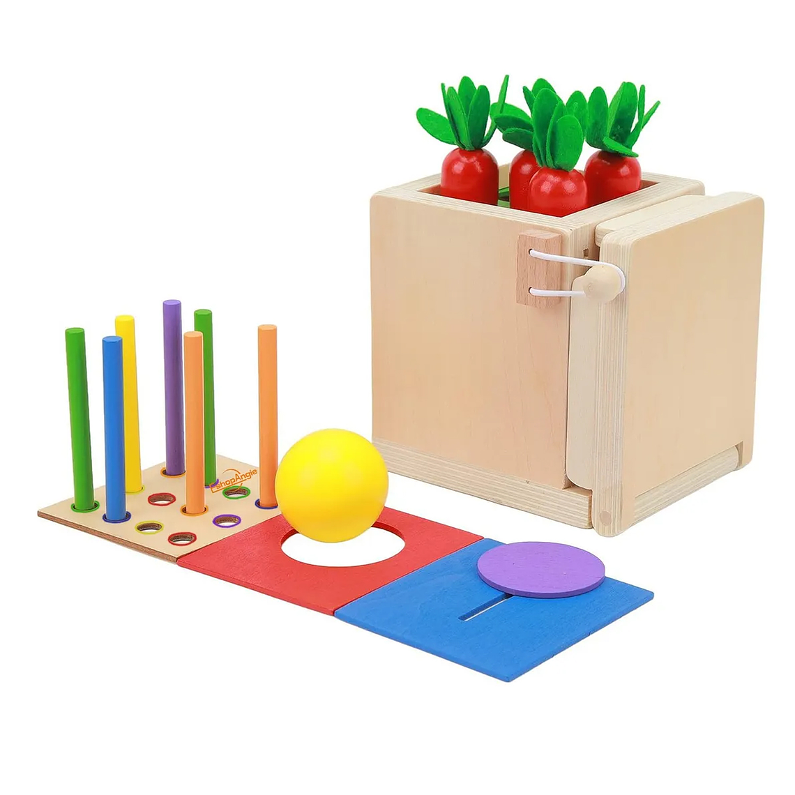 Juguete De Madera Cubo Encaje Didáctico 4en1 Montesori Niños 2