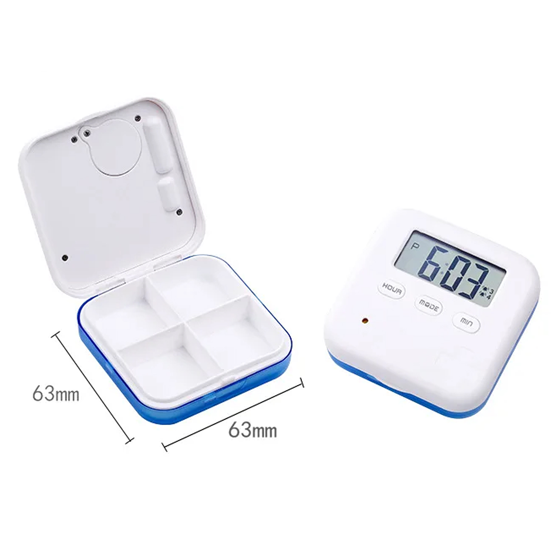 Pastillero 4 Compartimento Alarmas Recordatorio Temporizador 6