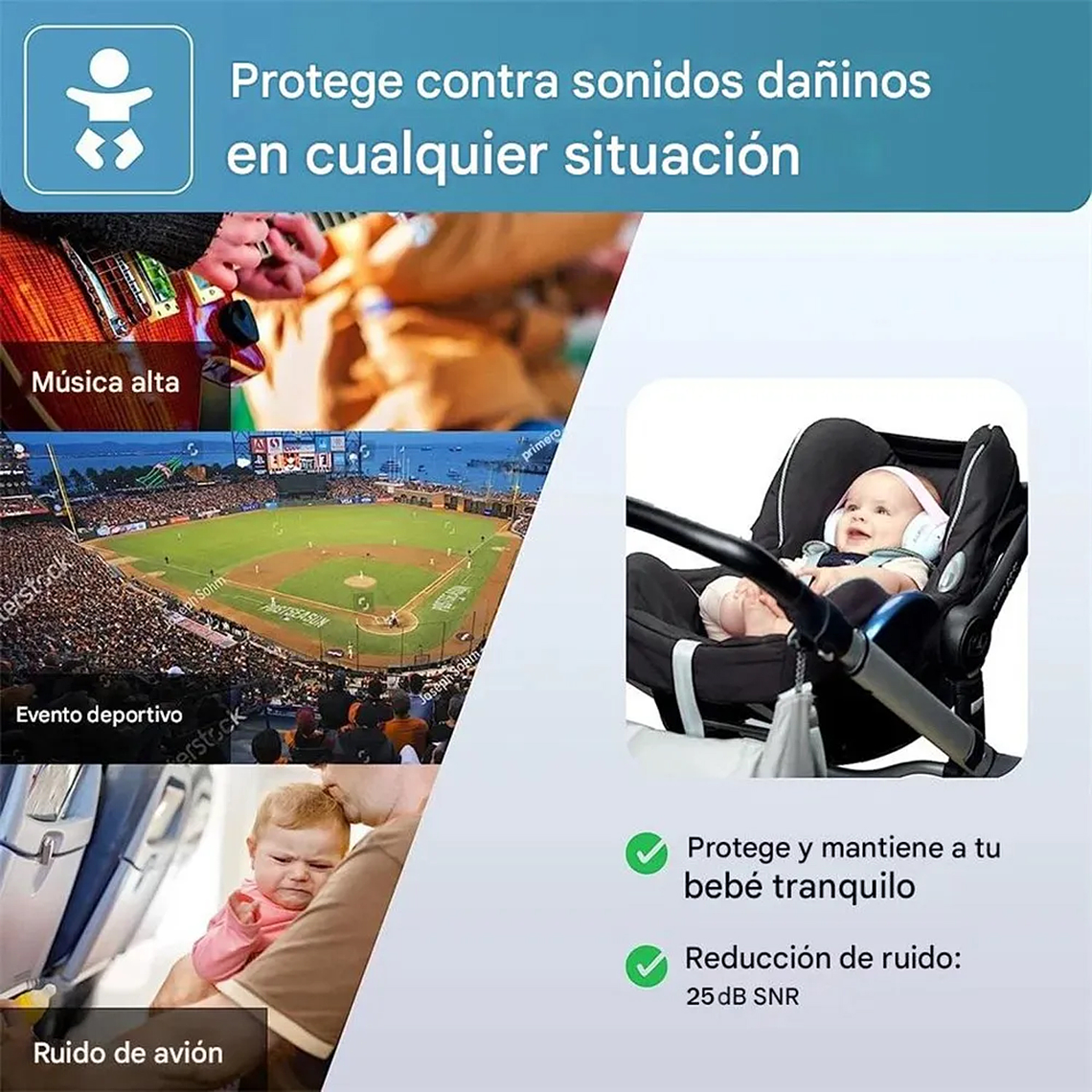 Protección Audífonos Antiruido Para Bebes Niños Autismo 7