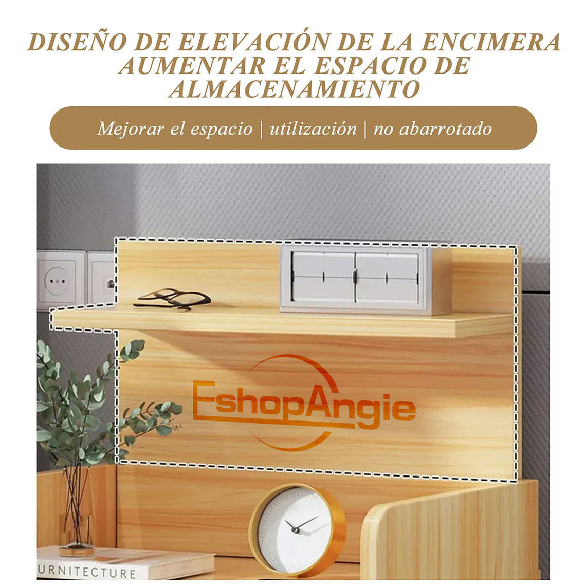 Velador Mesa De Noche 3 Niveles Con Cajon 33*26*60 Cm 6