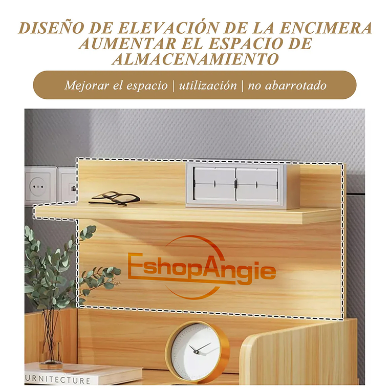 Velador Mesa De Noche 3 Niveles Con Cajon 33*26*60 Cm 6