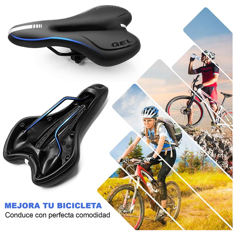 Sillín Asiento Gel Antiprostático Máxima Comodidad Bicicleta 3