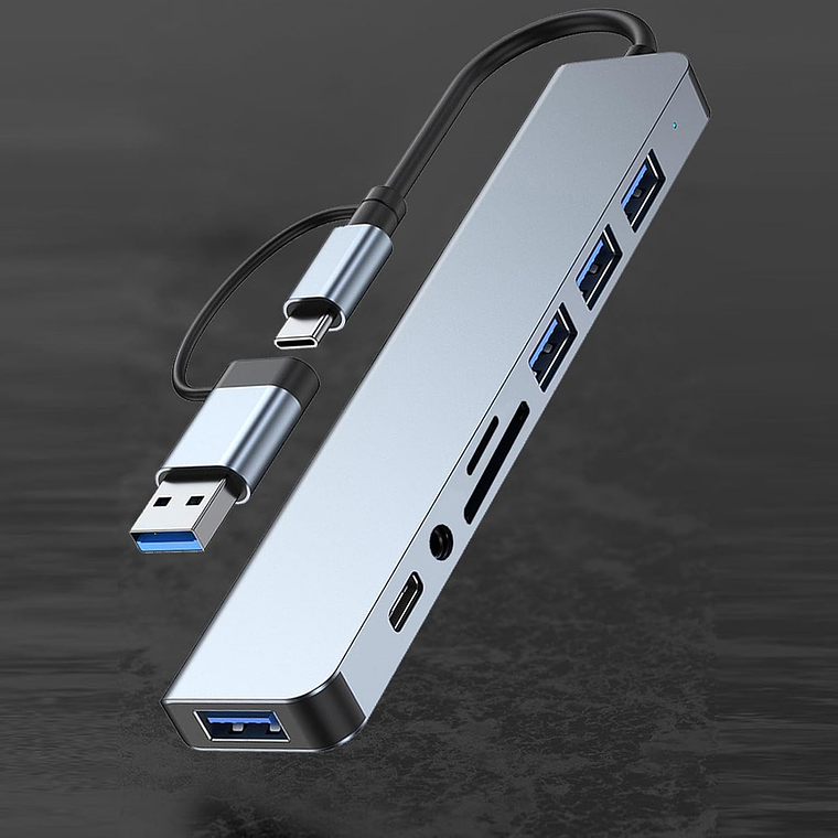 Hub Adaptador Usb Tipo C 8 En 2 Para Mac Macbook Windows 4