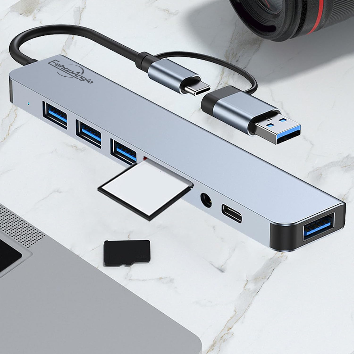 Hub Adaptador Usb Tipo C 8 En 2 Para Mac Macbook Windows 5