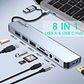 Hub Adaptador Usb Tipo C 8 En 2 Para Mac Macbook Windows - Miniatura 2
