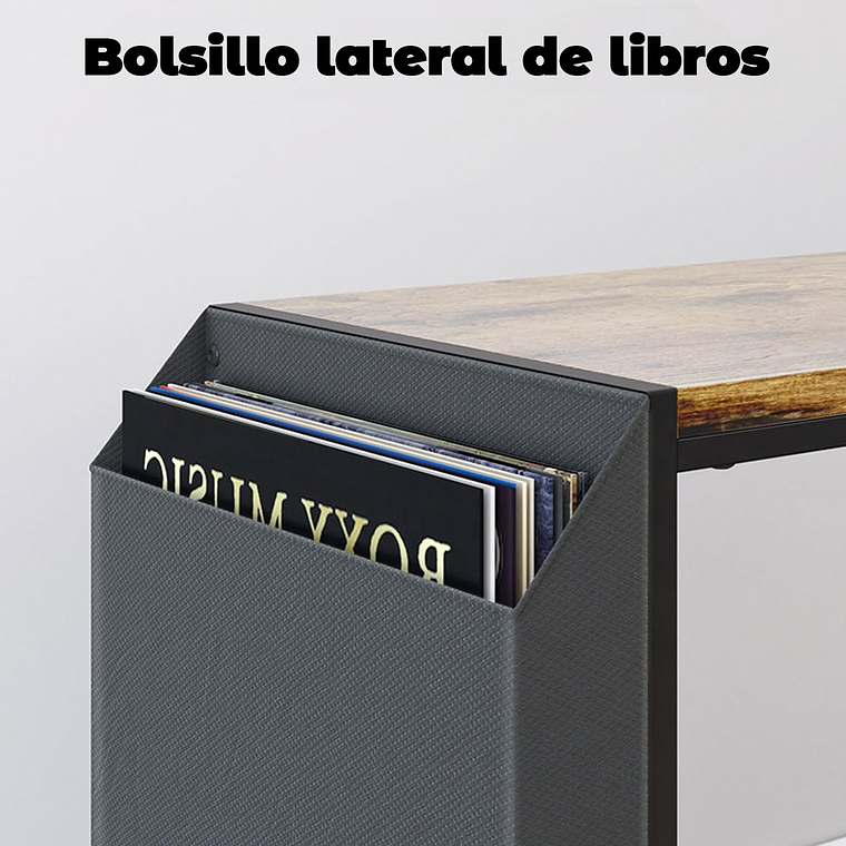 Mesa De Soporte Tocadiscos Y Almacenamiento De Vinilos 4