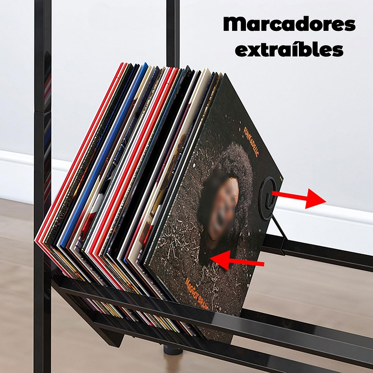 Mesa De Soporte Tocadiscos Y Almacenamiento De Vinilos 6