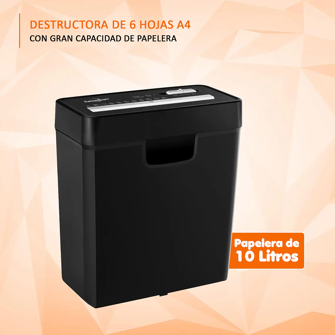 Destructora Trituradora De Papel 6 Hojas 10 Litros Oficina 4