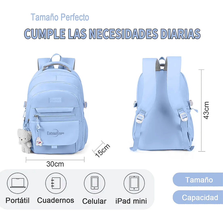 Mochila Urbana Escolar Para Viaje Bolsa Notebook Antirrobo 7