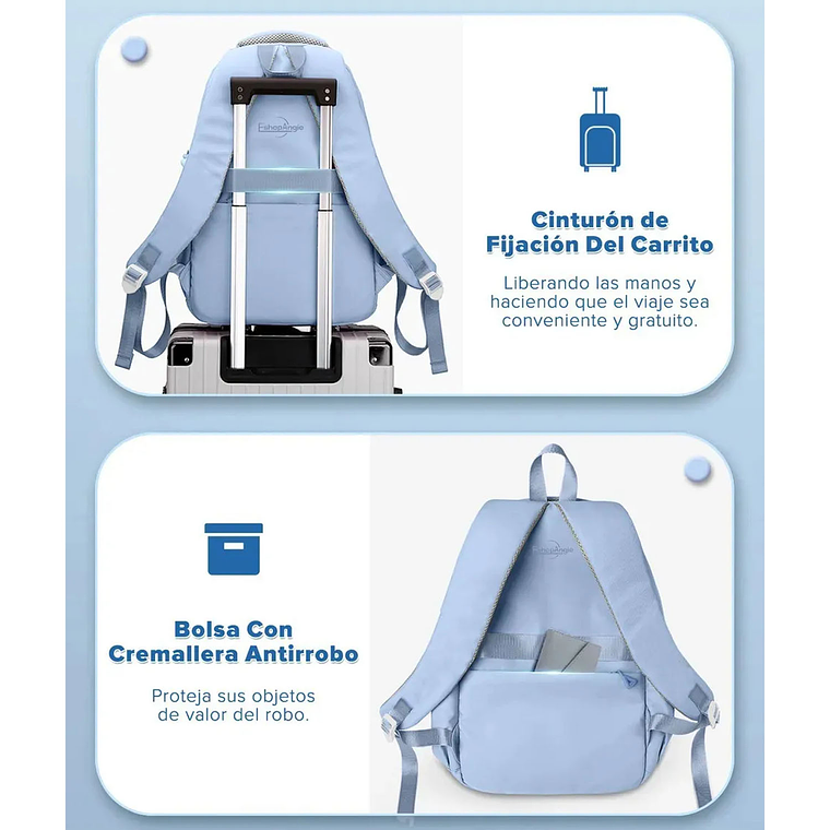 Mochila Urbana Escolar Para Viaje Bolsa Notebook Antirrobo 6