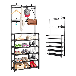 Organizador 2 En 1 De Ropa Perchero Y Zapatero 5 Niveles