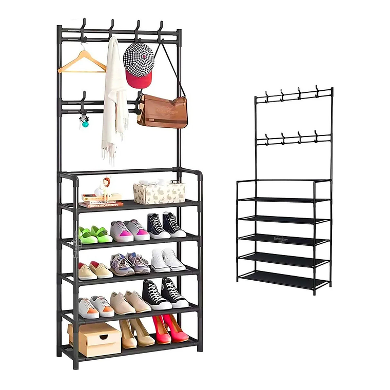 Organizador 2 En 1 De Ropa Perchero Y Zapatero 5 Niveles 1