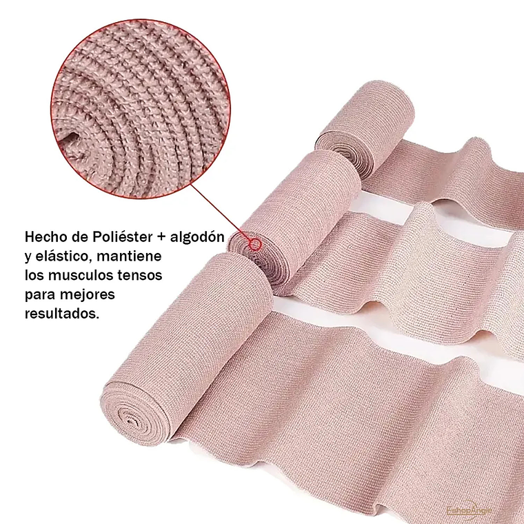 Pack 3 Venda Elástica Compresión 15cmx4.5m Vendaje Con Gancho 4