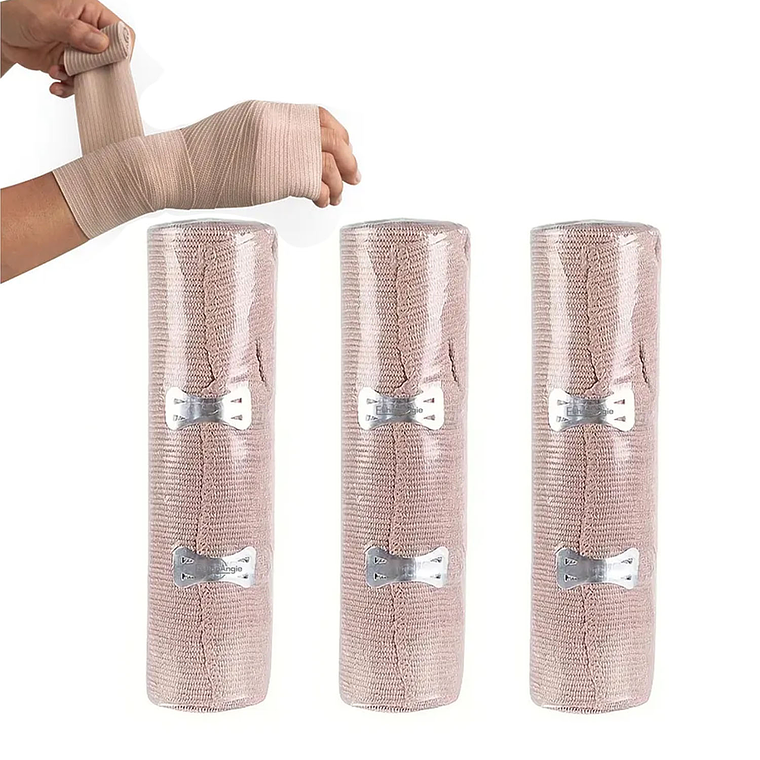 Pack 3 Venda Elástica Compresión 15cmx4.5m Vendaje Con Gancho 1