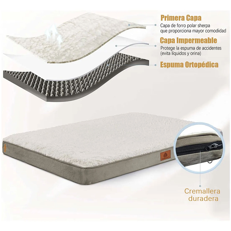 Cama Colchón Ortopédica Para Mascotas Perros 77x51cm Lavable 4