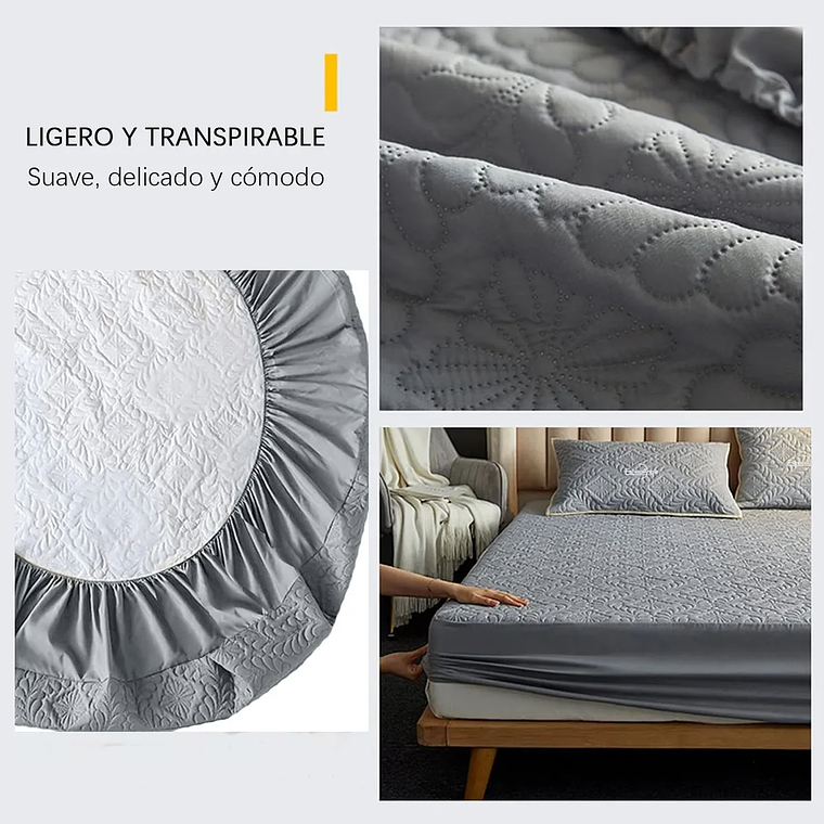 Cubre Colchón 2 Plazas Protector De Mancha Impermeable 6
