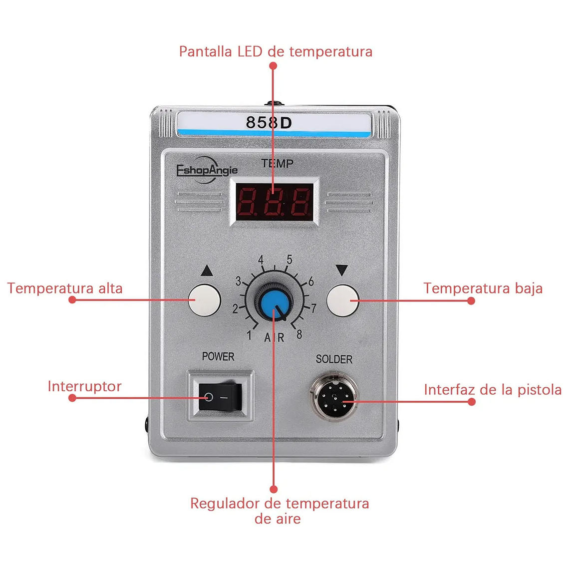 Estación De Soldadura 700w 858d Pistola De Aire Caliente 5