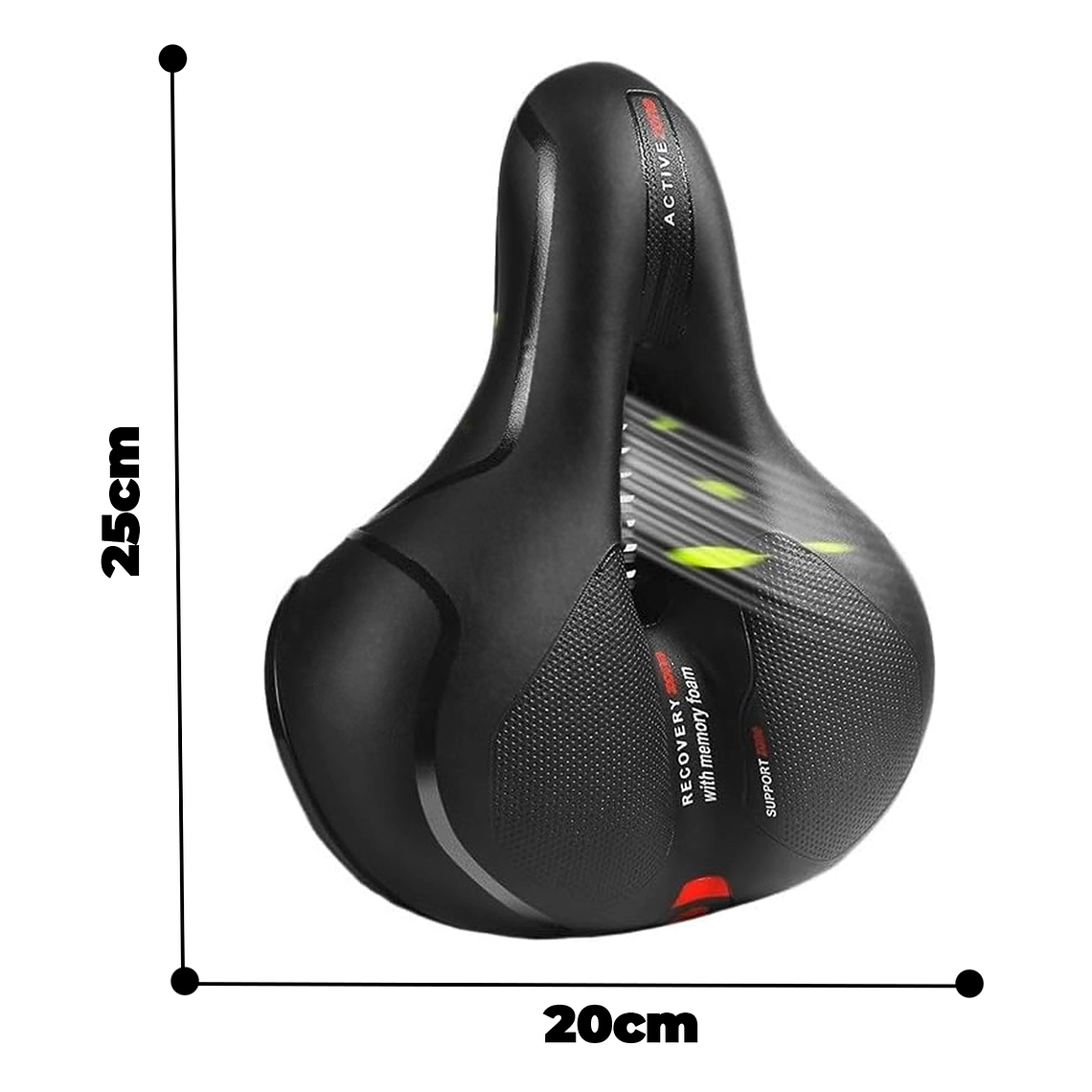 Sillin Bicicleta Antiprostático Cómodo Amplio Reflectante 6