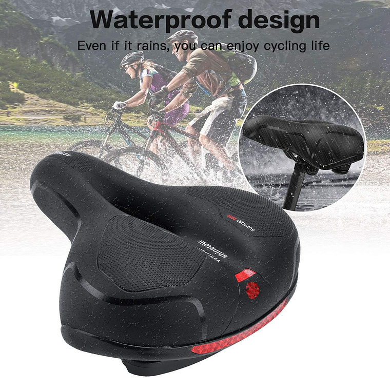 Sillin Bicicleta Antiprostático Cómodo Amplio Reflectante 4