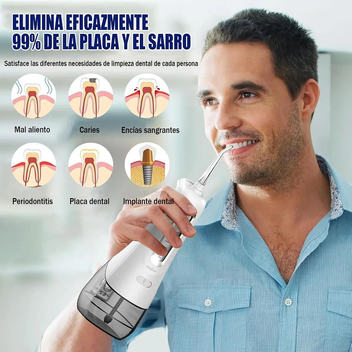 Irrigador Dental Recargable Limpieza Bucal Con Accesorios 4