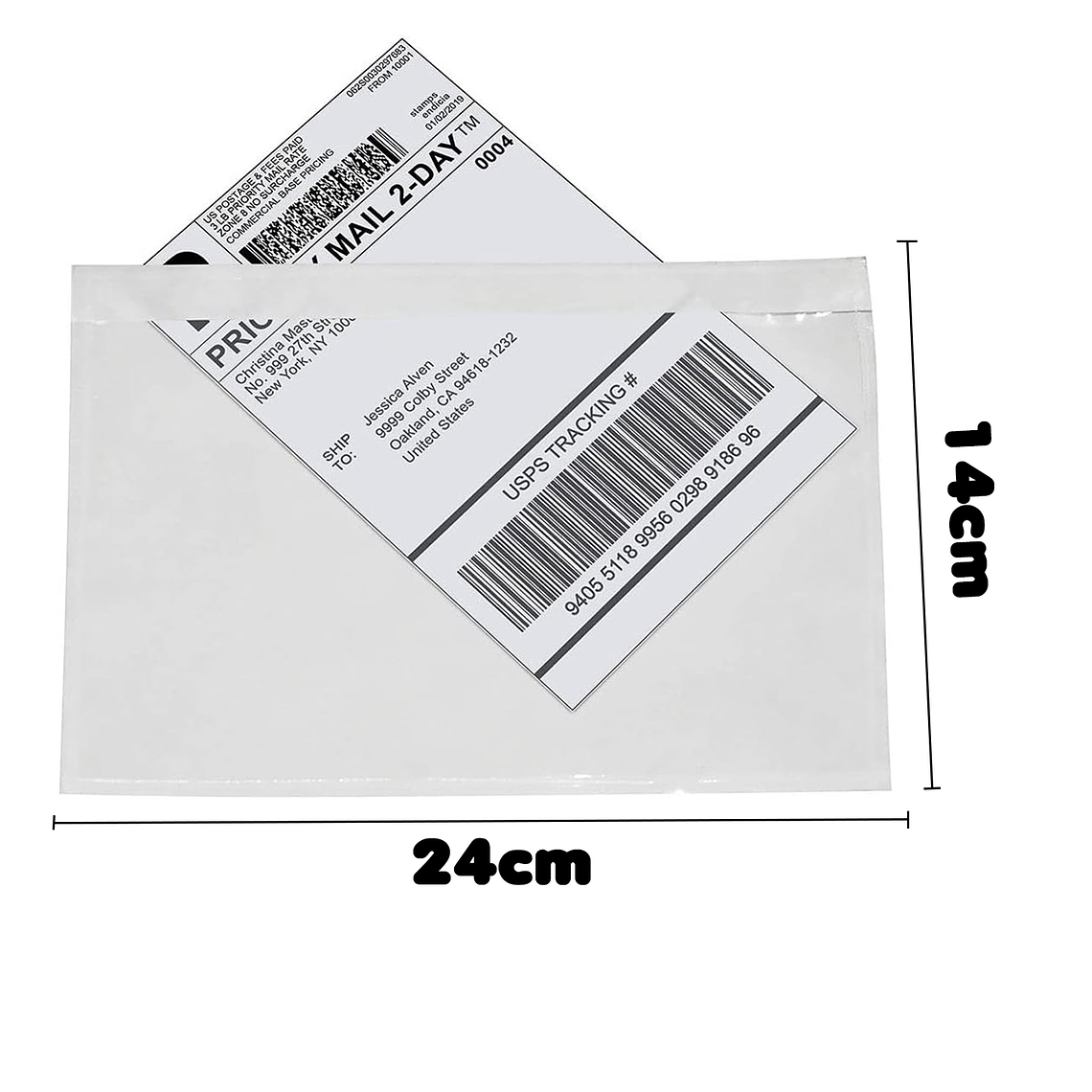 Pack 100 Sobre Transparente Adhesivo Impermeable Envios 3