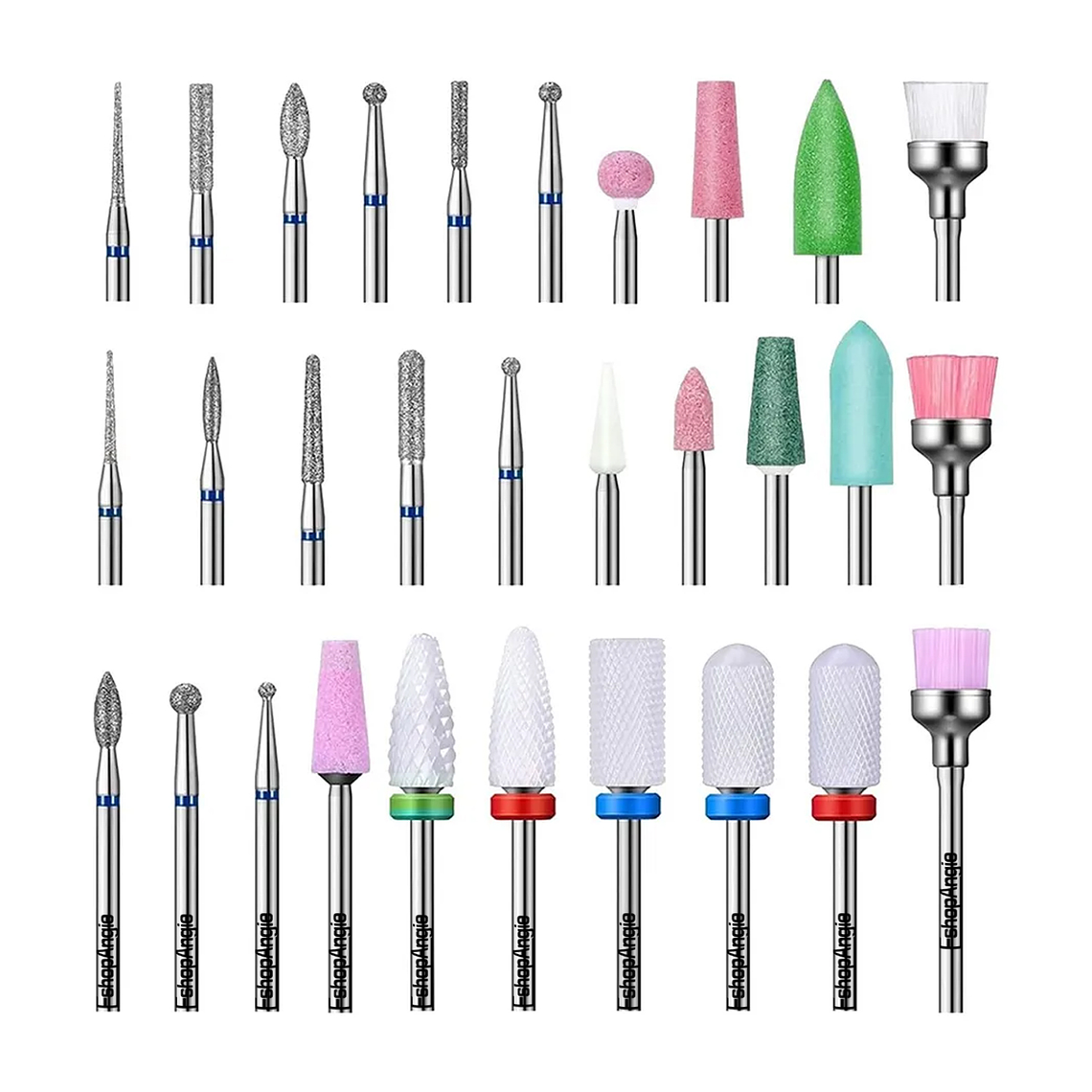 Juego Manicura Pedicura Broca Uña Cerámica Profesional 30pcs 1