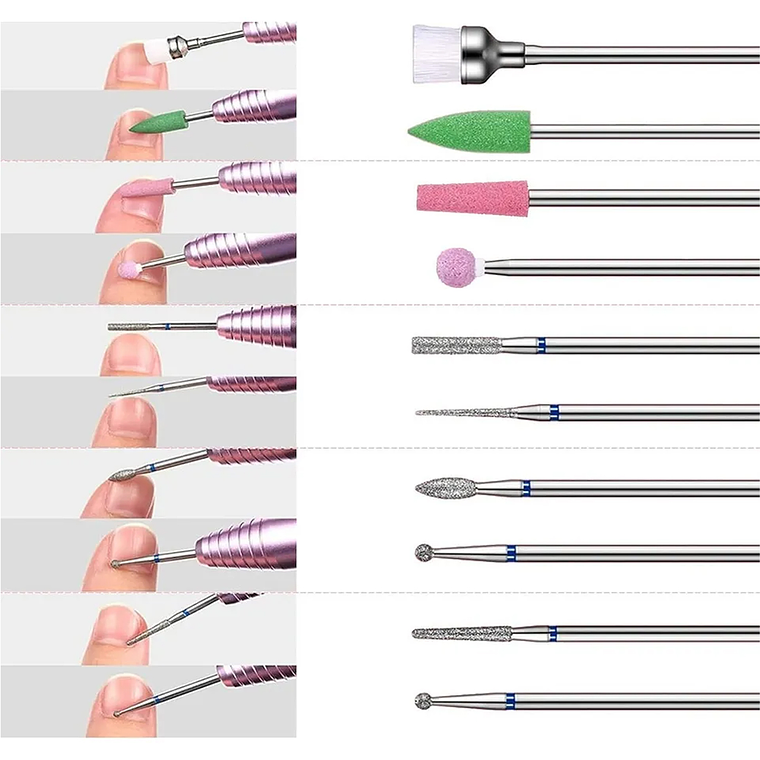 Juego Manicura Pedicura Broca Uña Cerámica Profesional 30pcs 3