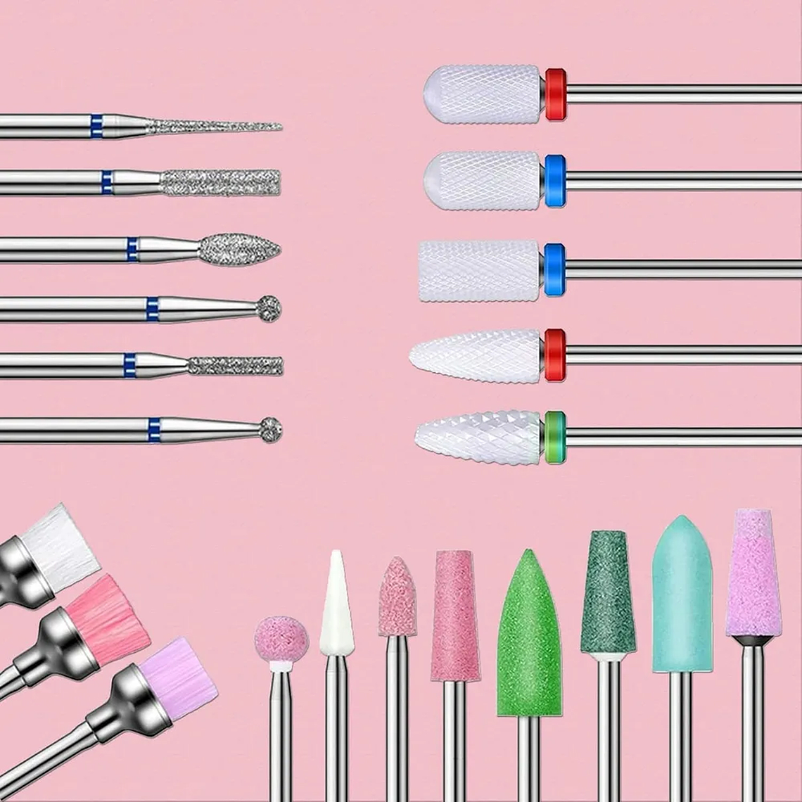 Juego Manicura Pedicura Broca Uña Cerámica Profesional 30pcs 4