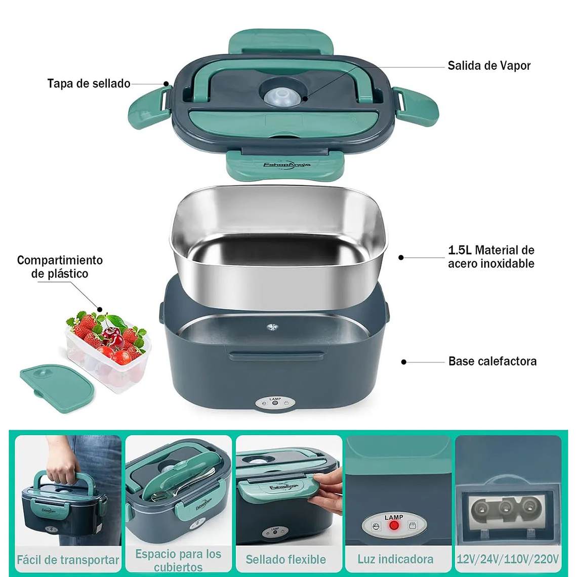 Lonchera Eléctrica Cigarrera Termo Comida Taper Lunch Box 2