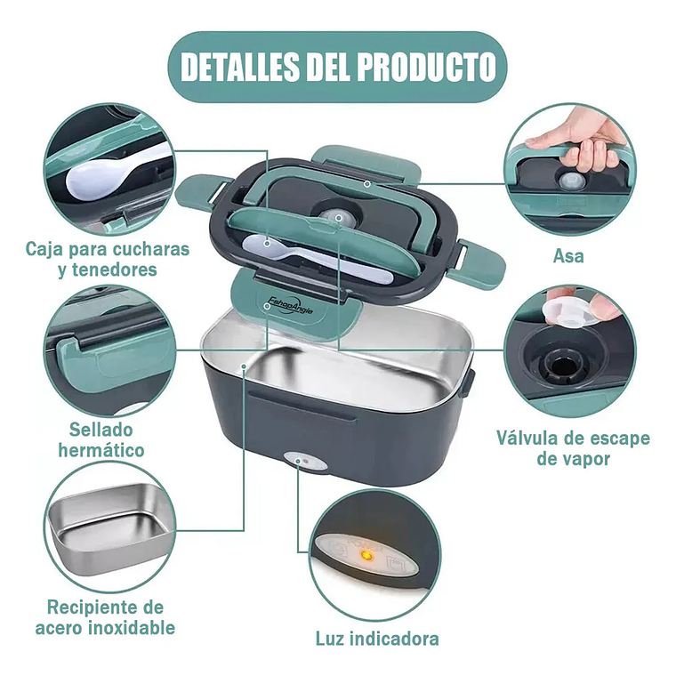 Lonchera Eléctrica Cigarrera Termo Comida Taper Lunch Box 3