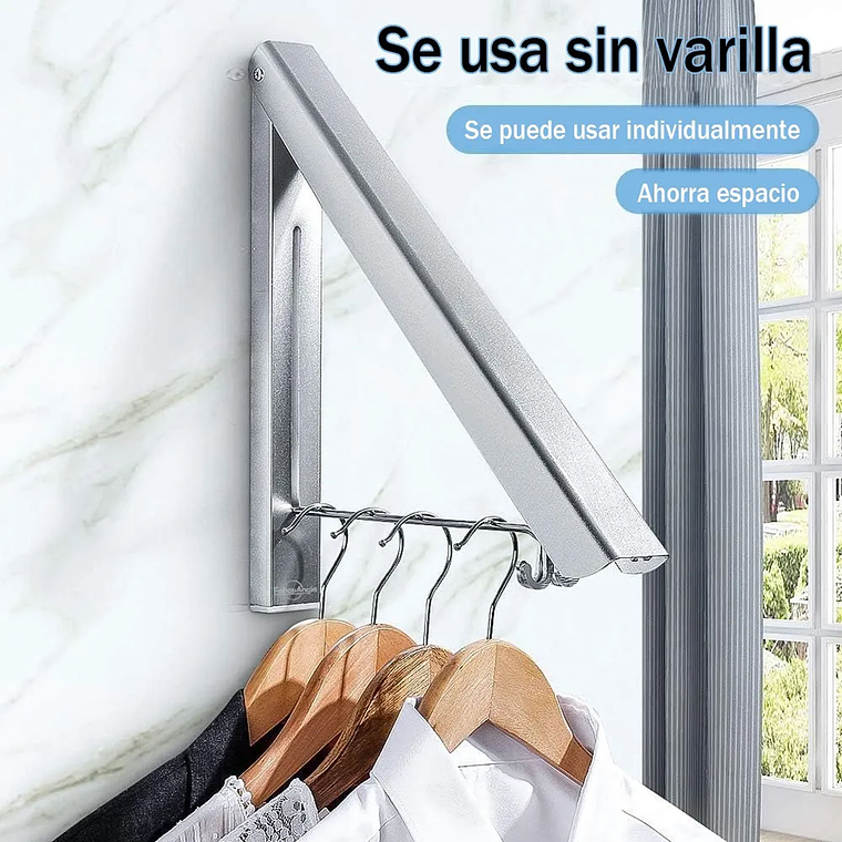 Colgador De Ropa Plegable Tendedero Retráctil Montado 2