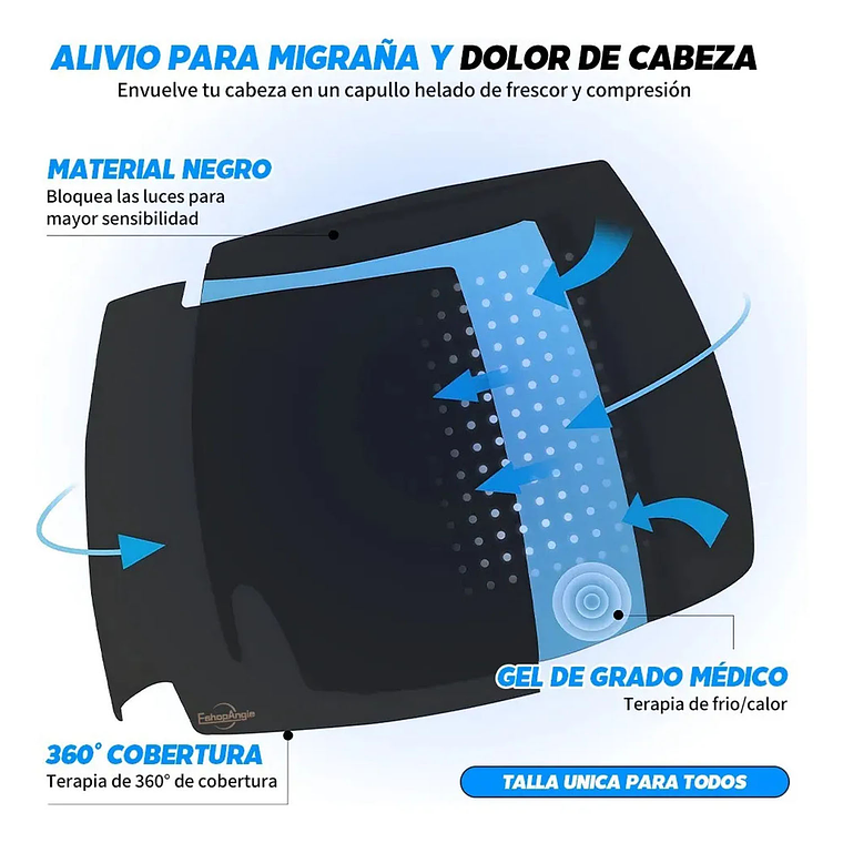 Antifaz Para Dormir Máscara Cubre Ojos Gel Frío Calor Gorro 2