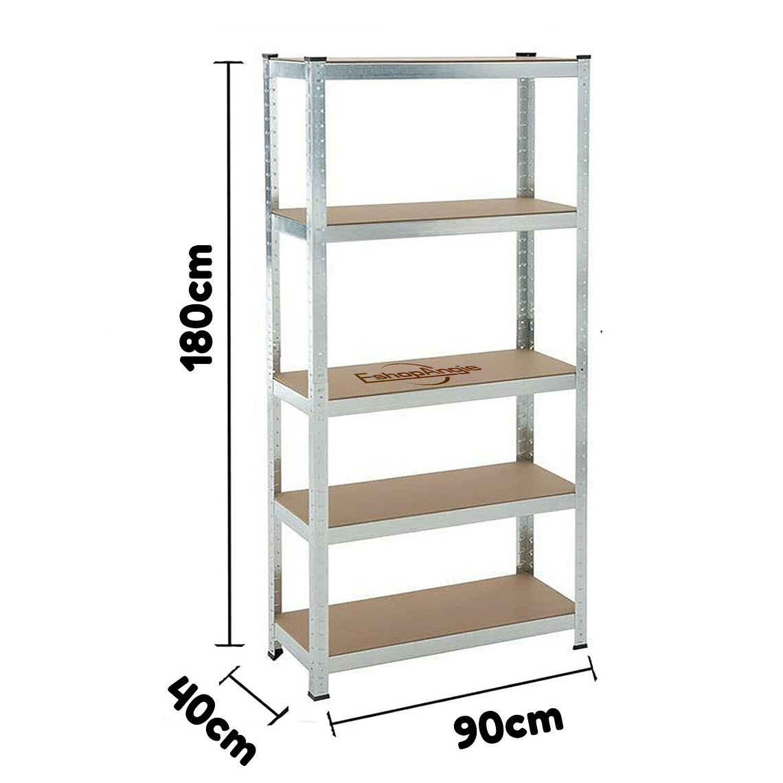 Estante Rack Metalico Galvanizado180 X 90 X 40 5 Niveles 6