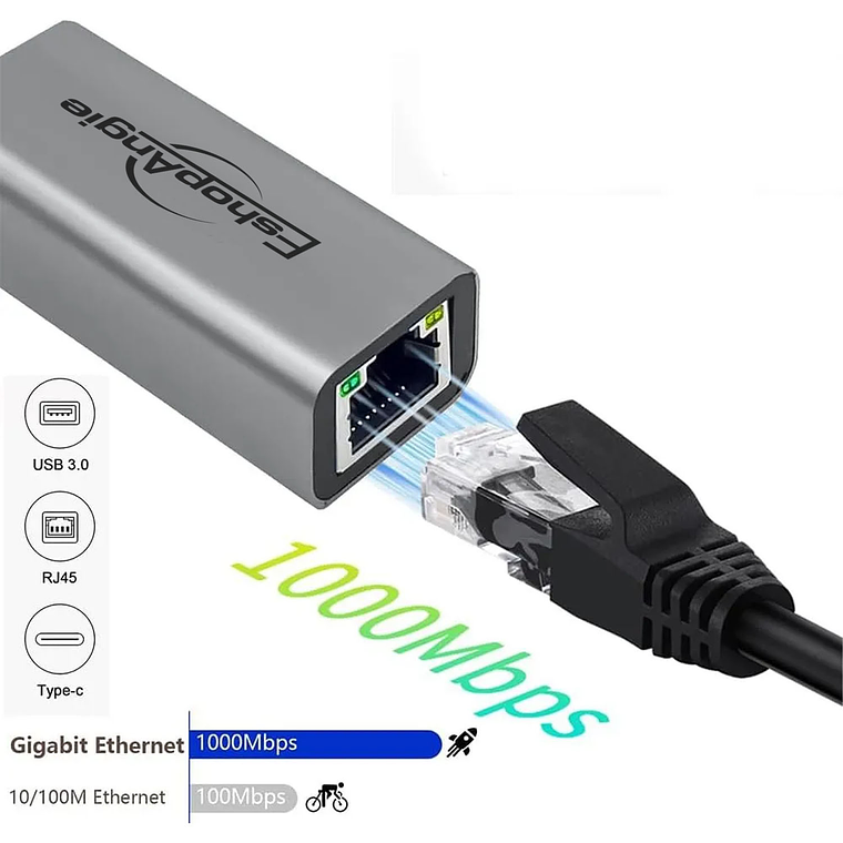 Adaptador Usb 3.0 Usb C A Rj45 Ethernet 10/100/1000mbps 3
