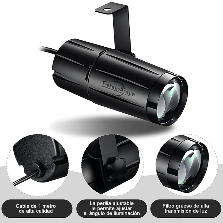 Foco Luz De Escenario Led Blanco Para Bola Disco Espejo 3w 4