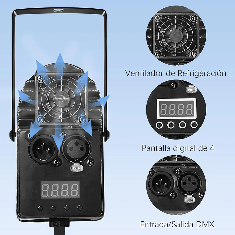 Luz Para Bola De Discoteca, Proyector De Espejo Rgb 15w Dmx 3