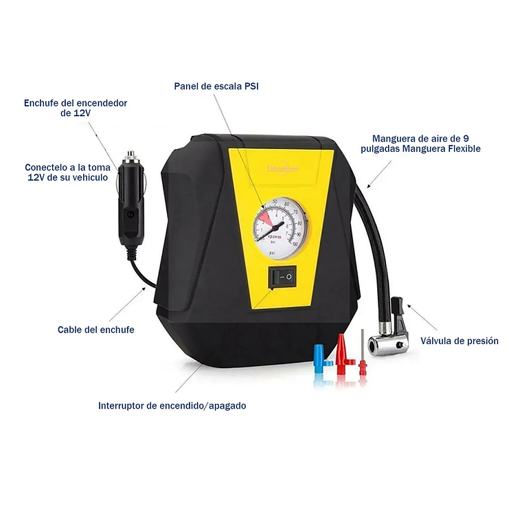 Mini Compresor De Aire 12v Para Vehículos Neumáticos 150psi 3