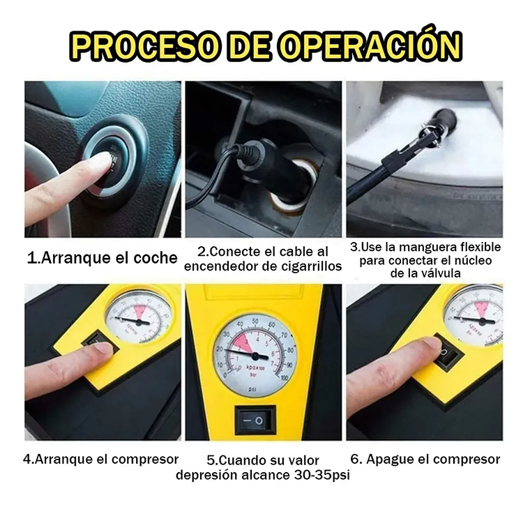 Mini Compresor De Aire 12v Para Vehículos Neumáticos 150psi 4