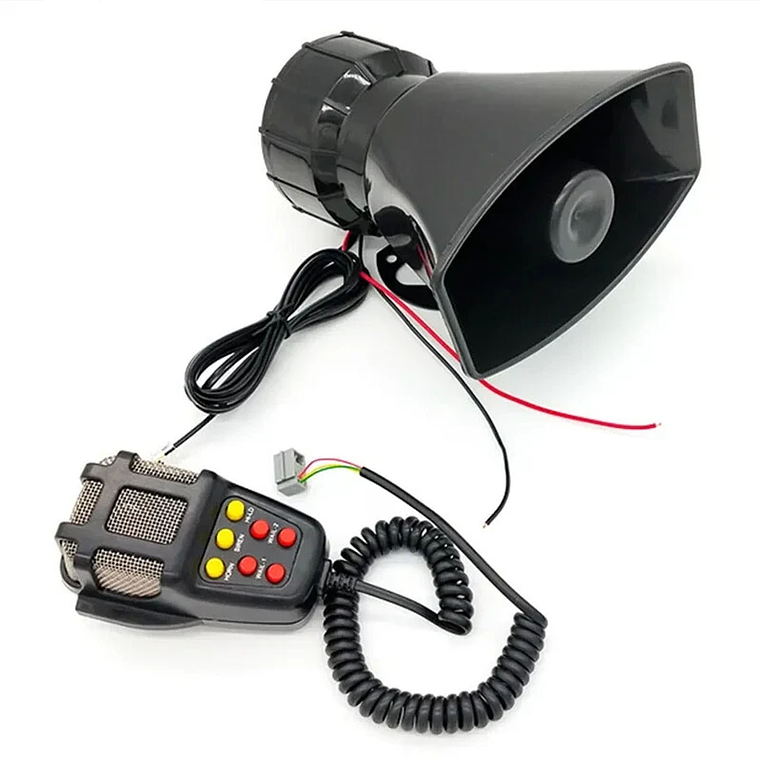 Megáfono Bocina Policial Sirena Carabinero 100w 12v 1