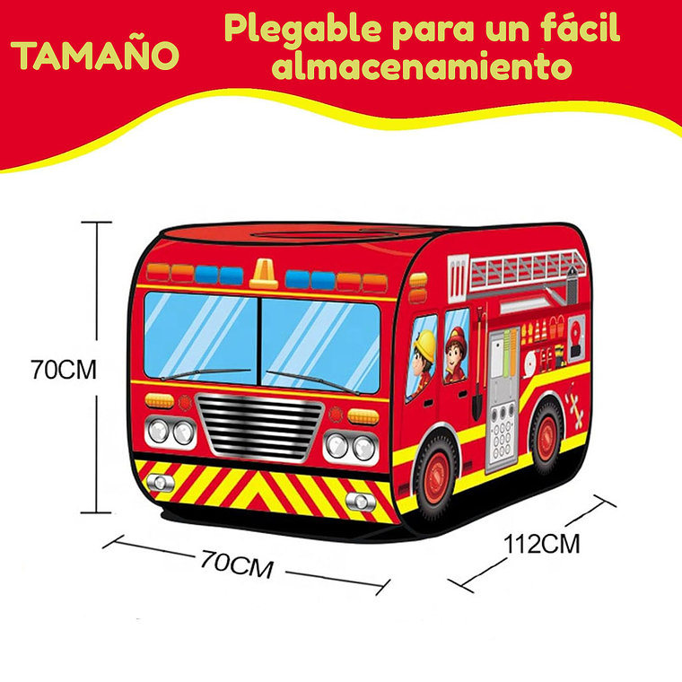 Carpa Infantil De Bombero Plegable Para Niños Niñas Verano 5